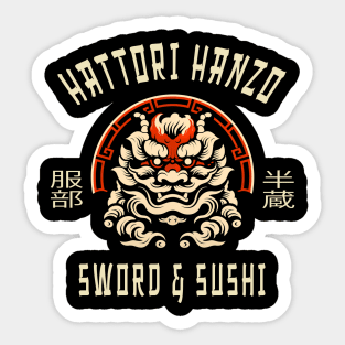 Hattori Hanzo Sword And Sushi Sticker